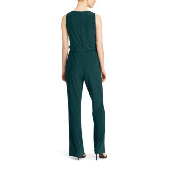 Lauren Ralph Lauren | Woodland Green Wide-Leg Jumpsuit - 4 Petite - Picture 2 of 10
